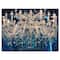 Designart - Blue Vintage Crystal Chandelier - Flower Artwork on Canvas
